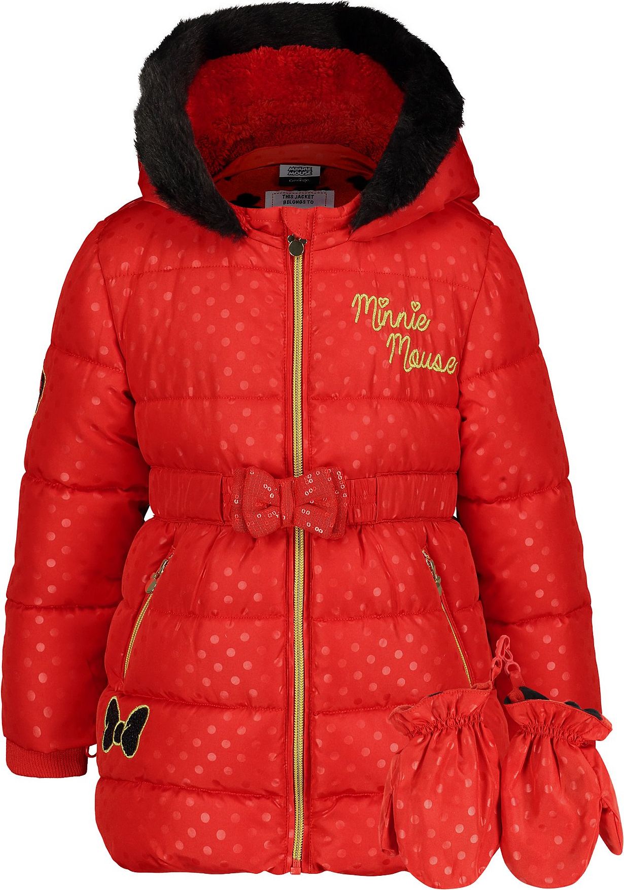 Dívčí kabát GEORGE, červený, motiv Minnie mouse Velikost: 104 - 110cm (4 - 5 let) - obrázek 1