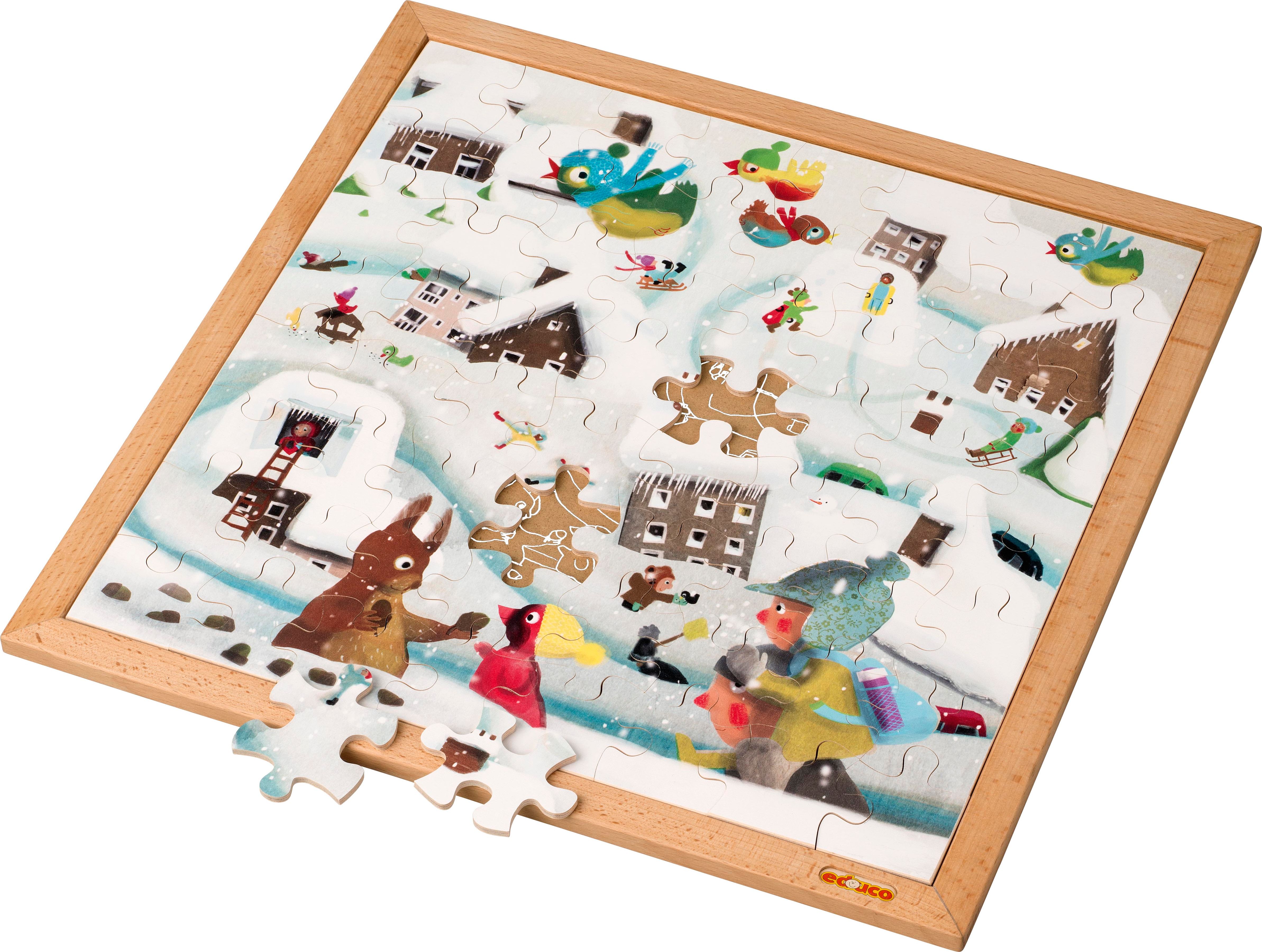 Educo 900000057 Extrémní zima - Dřevěné puzzle (64 ks) - obrázek 1