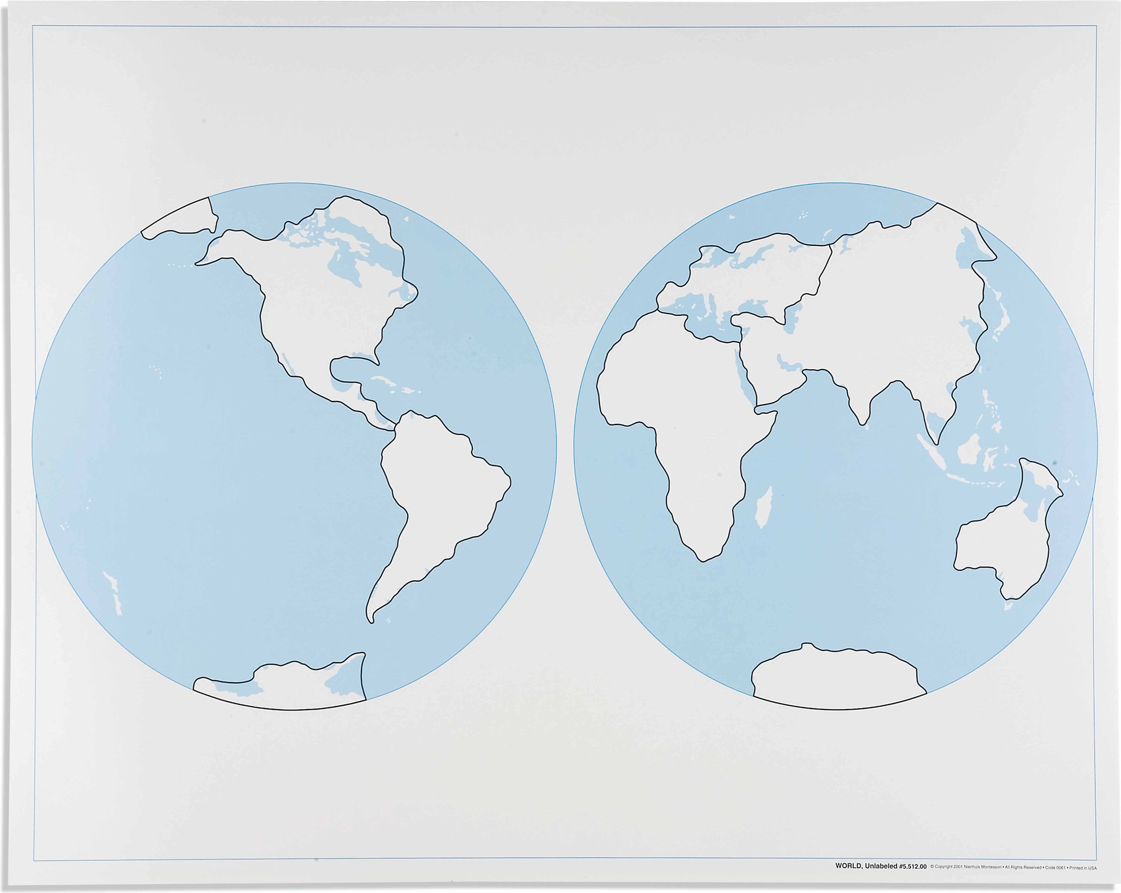 Nienhuis Montessori World Control Map: Unlabeled - obrázek 1