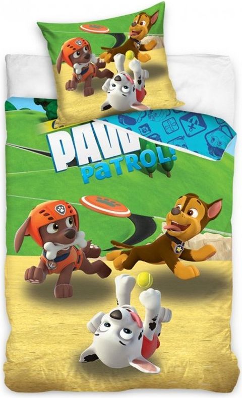 Carbotex · Dětské bavlněné ložní povlečení Tlapková patrola - Paw Patrol - motiv Frisbee - 100% bavlna - 70 x 90 cm + 140 x 200 cm - obrázek 1