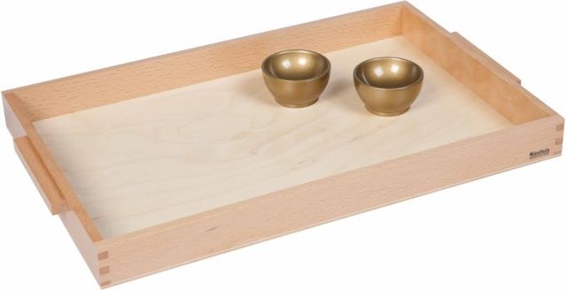 Nienhuis Montessori Wooden Tray With 2 Unit Cups - obrázek 1