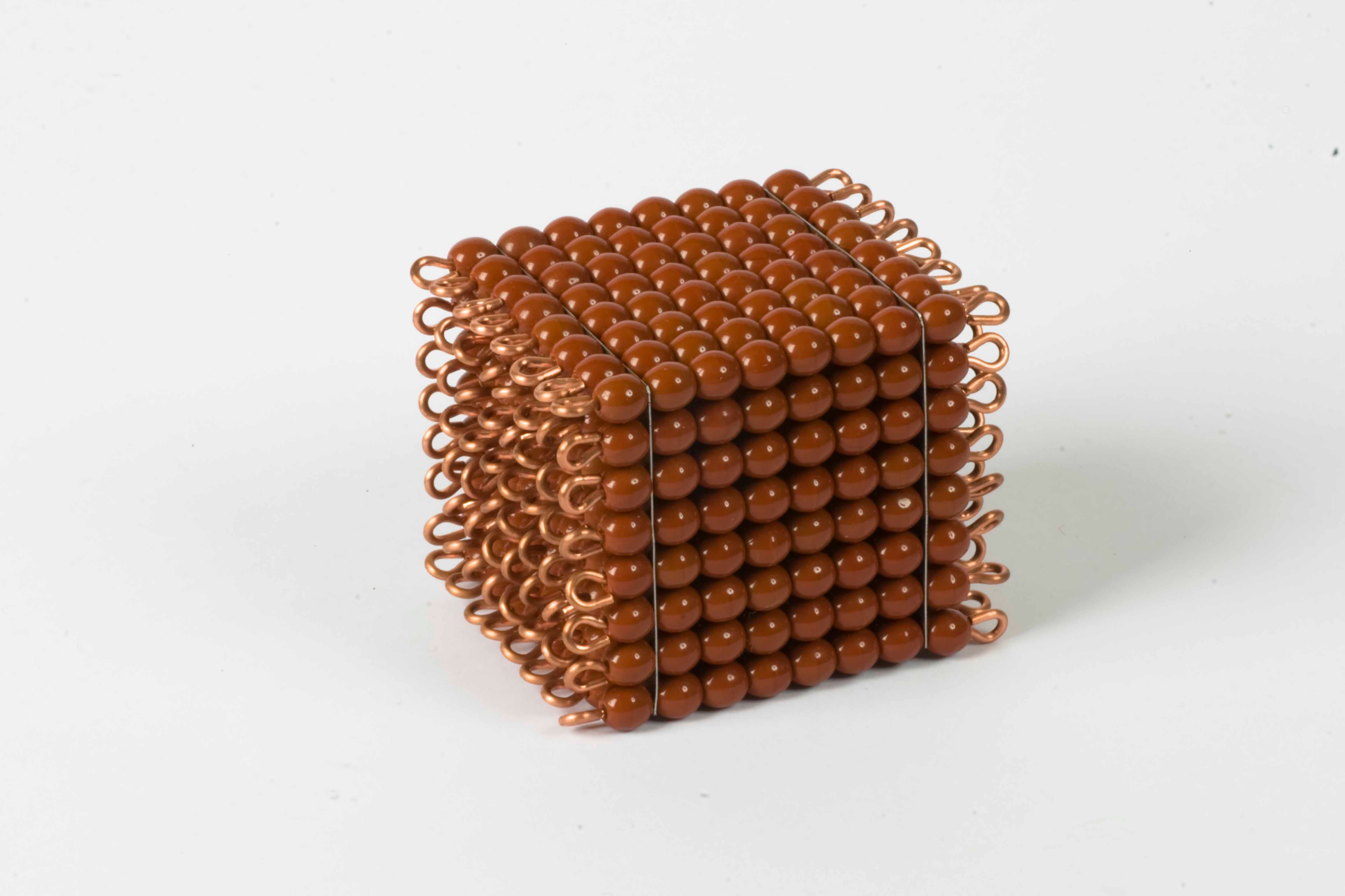 Nienhuis Montessori Individual Glass Bead Cube Of 8: Brown - obrázek 1