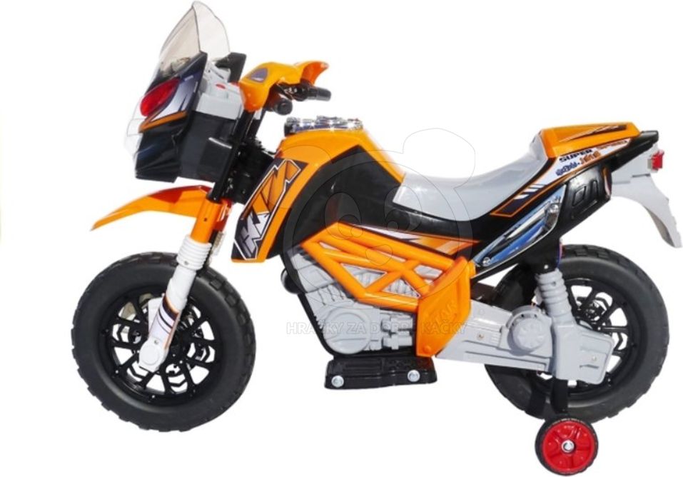 Dětská elektrická motorka J518 - oranžová - obrázek 5