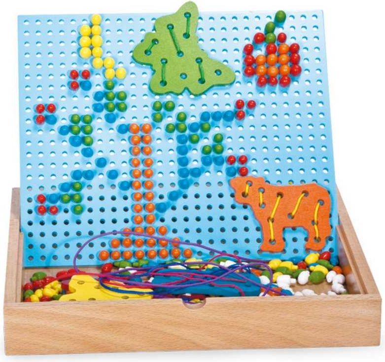 Legler Small Foot Dřevěné kreativní hračky nasouvací a navlékací puzzle - obrázek 2