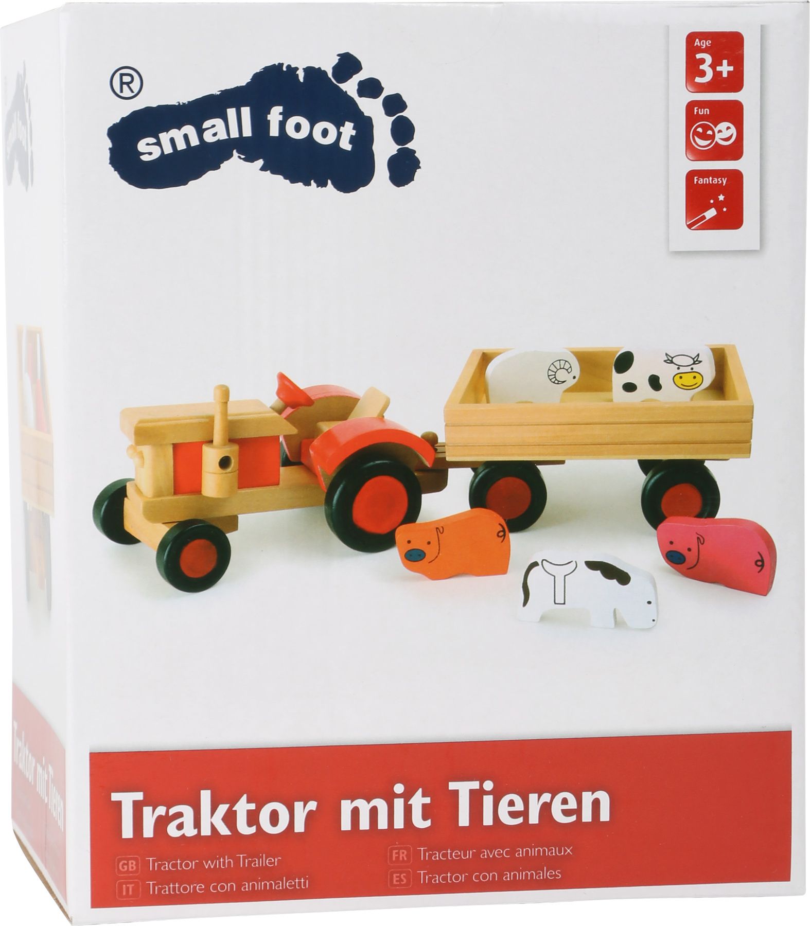 Legler Small Foot Dřevěný traktor s vlečkou a zvířátky - obrázek 3