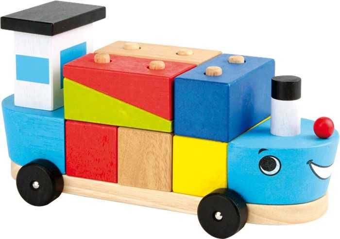 Legler Small Foot Dřevěná motorická hra loď se stavebními kostky - obrázek 1