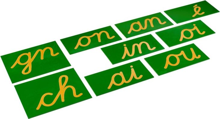 Nienhuis Montessori Double Sandpaper Letters: French Cursive - obrázek 1