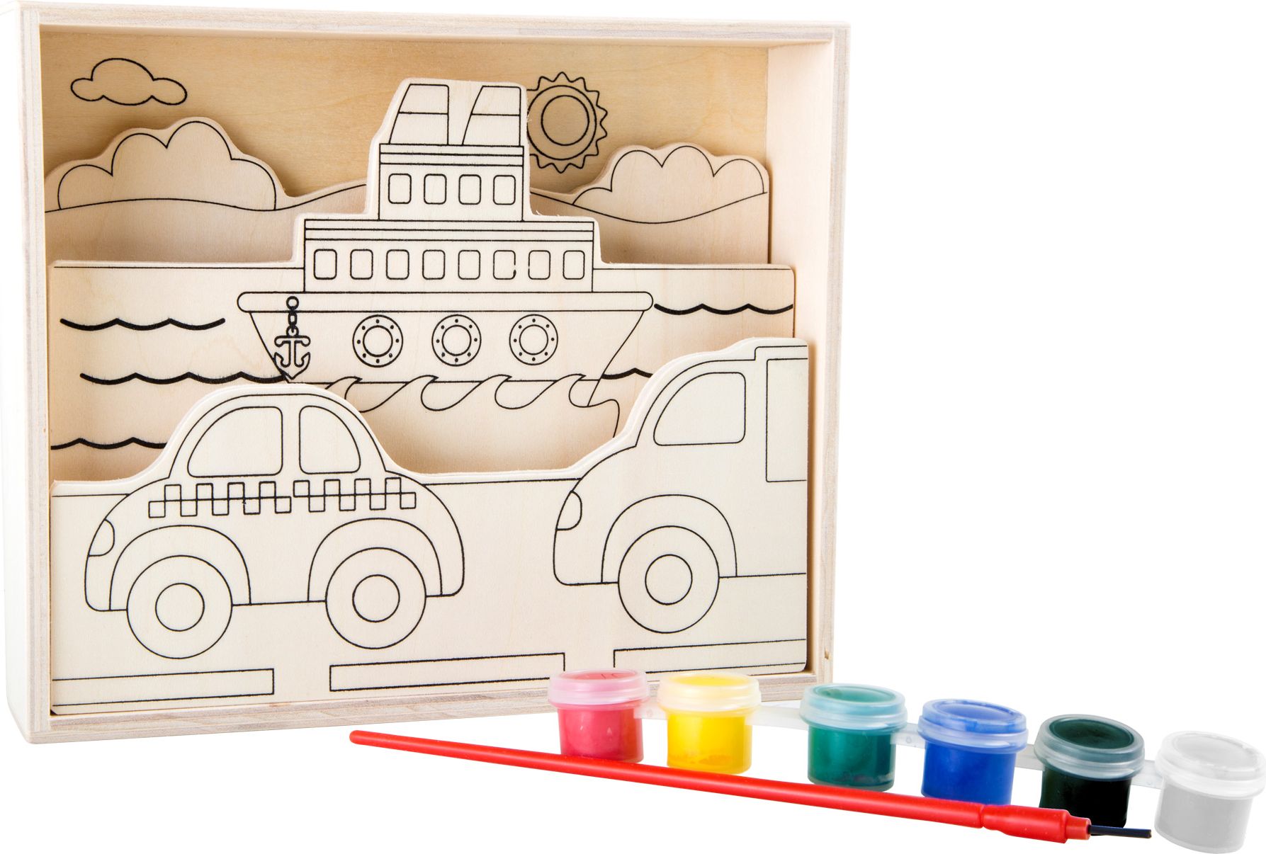 Legler Small Foot Dřevěný barevný 3D obrázek Varianta: Piráti a víly - obrázek 2