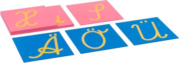Nienhuis Montessori Sandpaper Capitals: German Cursive - Supplement Set - obrázek 1