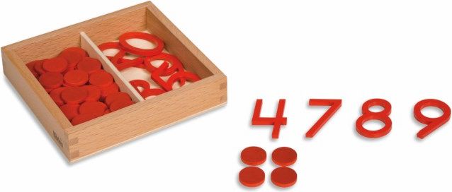 Nienhuis Montessori Cut-Out Numerals & Counters: US Version - obrázek 1