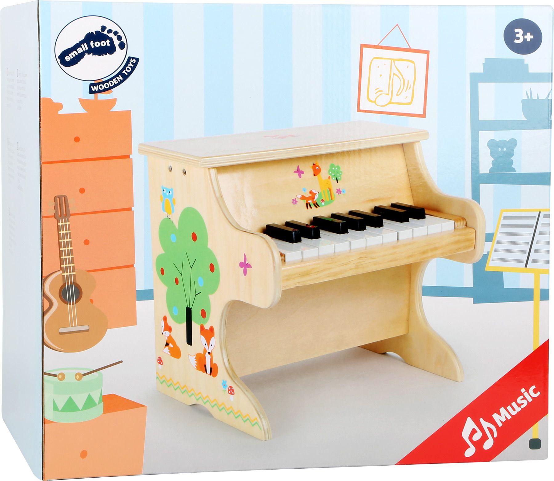 Legler Small Foot Dřevěný klavír přírodní s liškou - obrázek 4