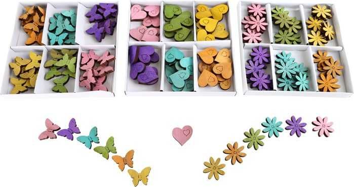 Legler Small Foot 3 Sady barevných dekorací  srdíčka, motýlci, květinky - obrázek 1