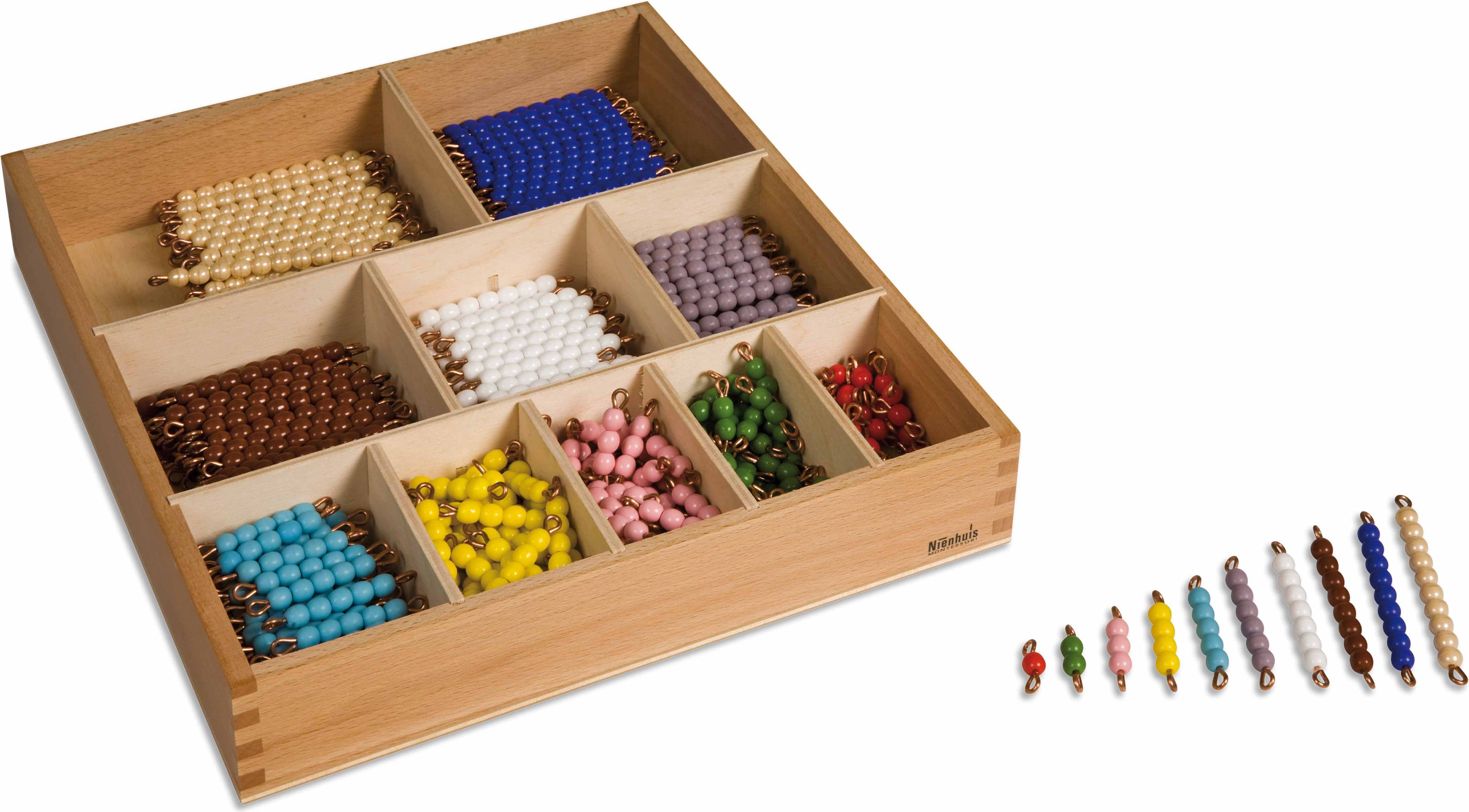 Nienhuis Montessori Decanomial Bead Bar Box: Individual Beads Glass - obrázek 1