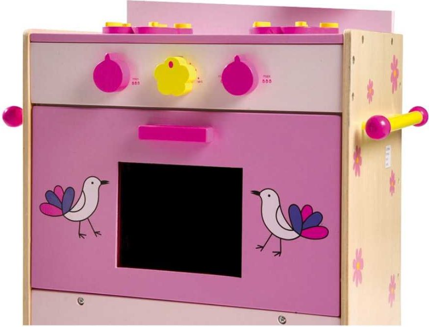 Legler Small Foot Dětská dřevěná růžová kuchyňka pro panenky - obrázek 3