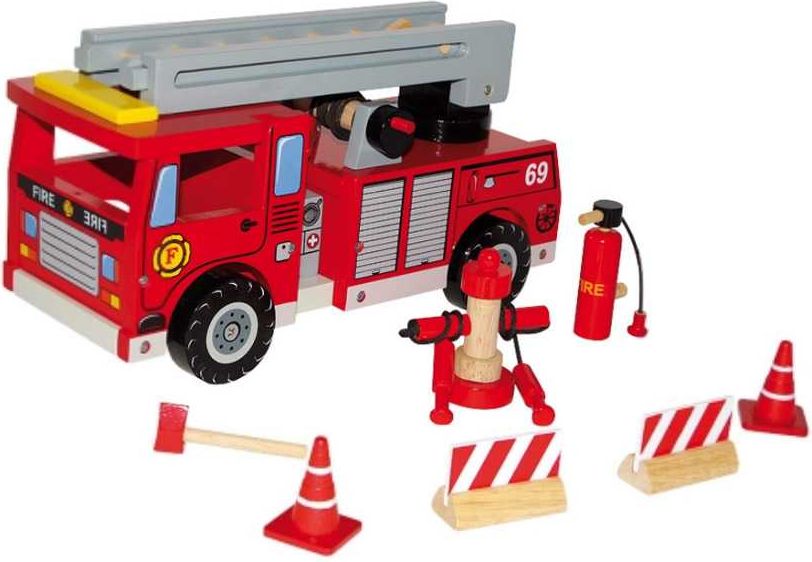 Legler Small Foot Dřevěné hasičské auto s příslušenstvím - obrázek 1