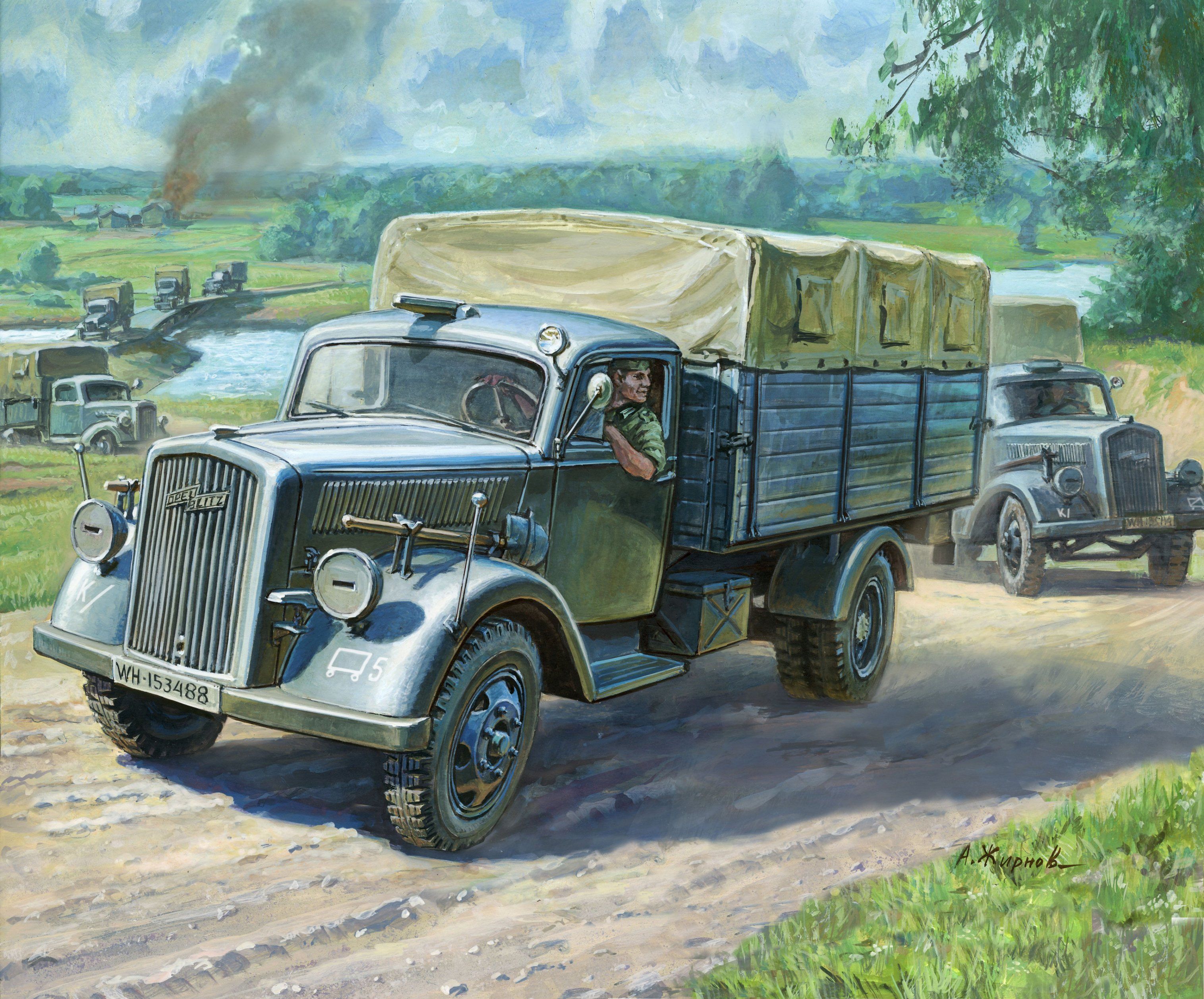 ZVEZDA Wargames (WWII) military 6126 - German 3t Truck (1:100) - obrázek 3