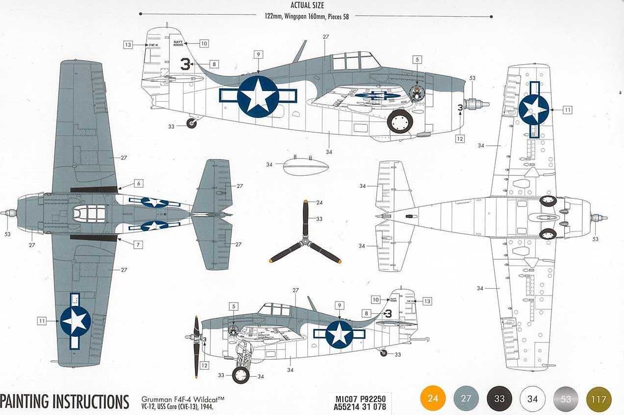 AIRFIX Starter Set letadlo A55214 - Grumman Wildcat F4F-4 (1:72 )- nová forma - obrázek 3