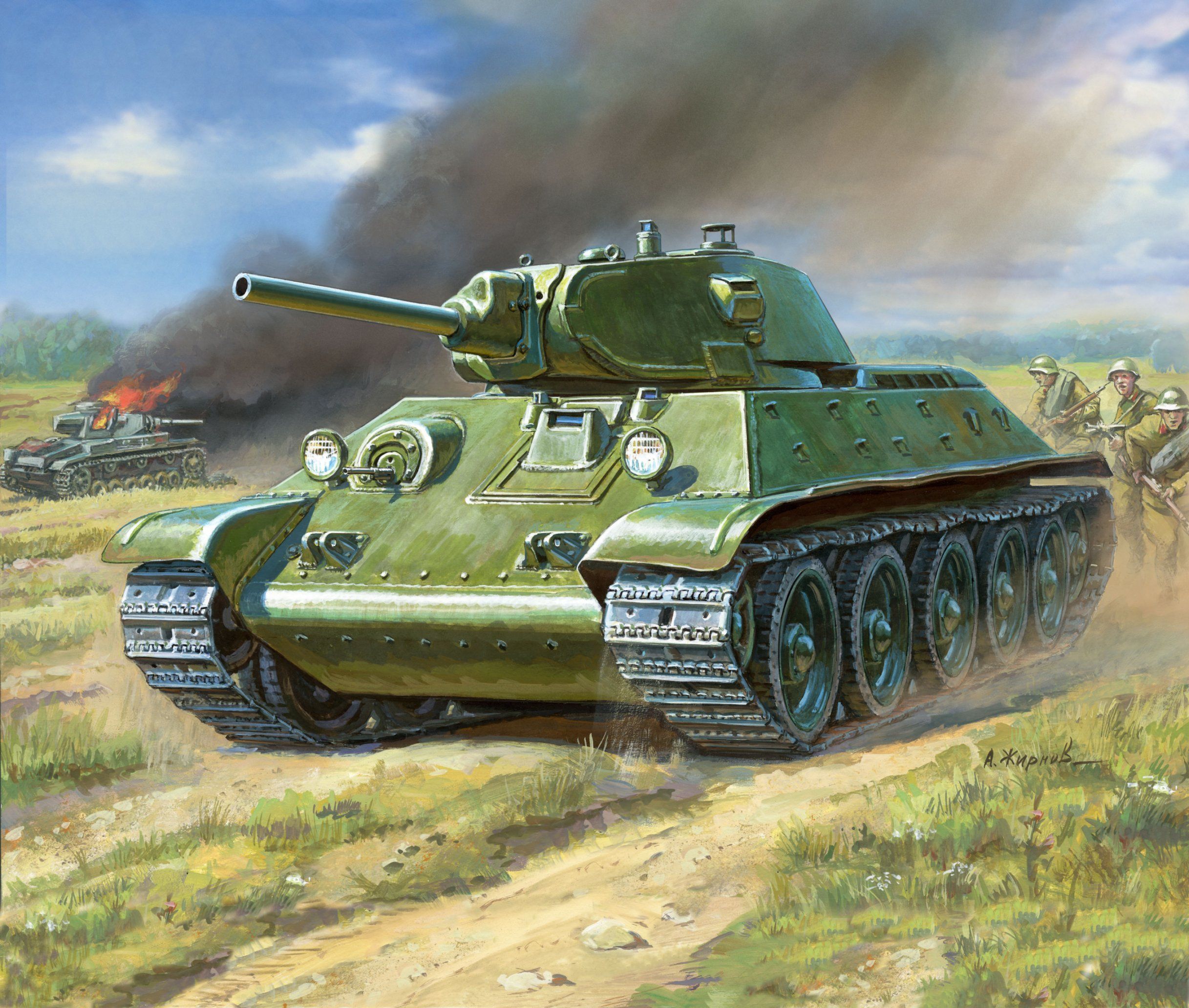 ZVEZDA Wargames (WWII) tank 6101 - Soviet Medium Tank T-34/76 (1:100) - obrázek 3