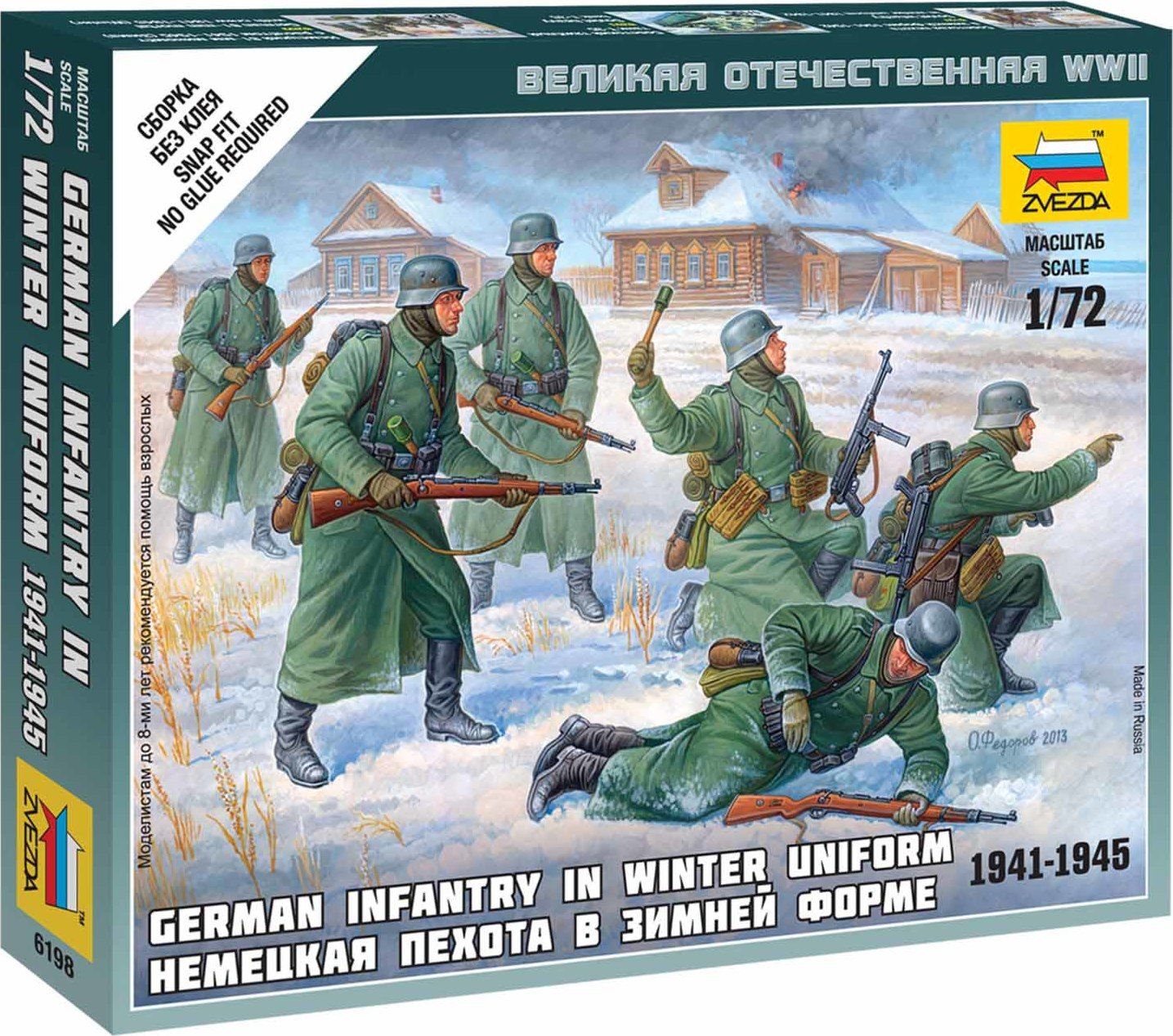 ZVEZDA Wargames (WWII) figurky 6198 - German Infantry (Winter Uniform) (1:72) - obrázek 1