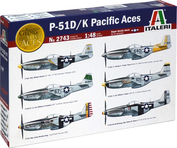 ITALERI Model Kit letadlo 2743 - P51 D/K PACIFIC ACES (1:48) - obrázek 1