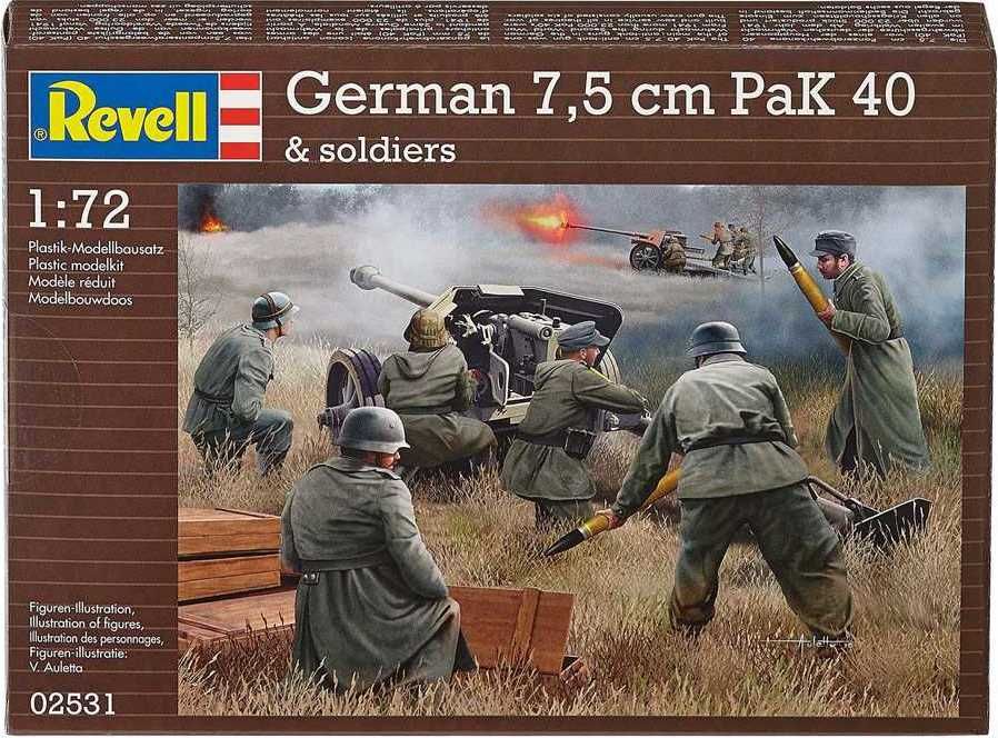 REVELL Plastic ModelKit military 02531 - German 7,5 cm PaK40 & soldiers (1:72) - obrázek 3