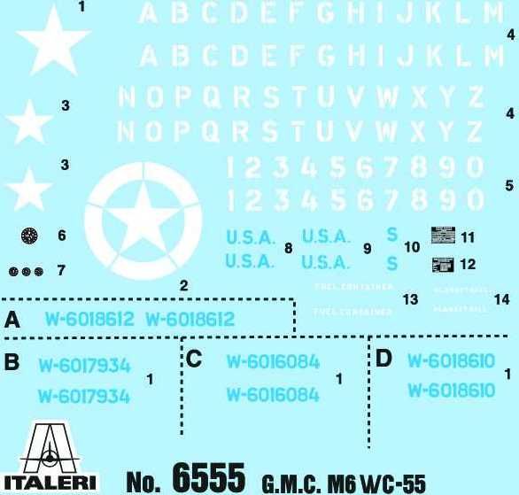 ITALERI Model Kit military 6555 - M6 GUN MOTOR CARRIAGE WC-55 (1:35) - obrázek 13