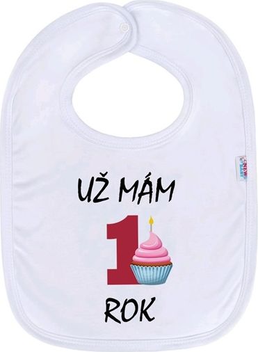 NEW BABY | Nezařazeno | Kojenecký bavlněný bryndák New Baby Už mám 1 rok růžová | Bílá | - obrázek 1