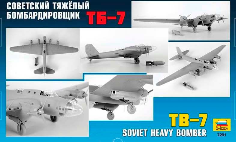 ZVEZDA Model Kit letadlo 7291 - Soviet Bomber TB-7 (1:72) - obrázek 3