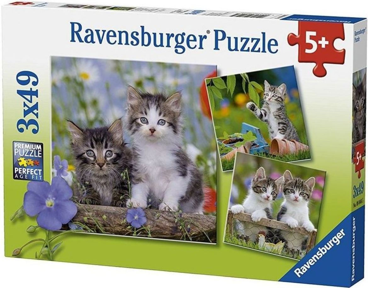 Ravensburger Puzzle Premium Koťata 3 x 49 dílků - obrázek 1