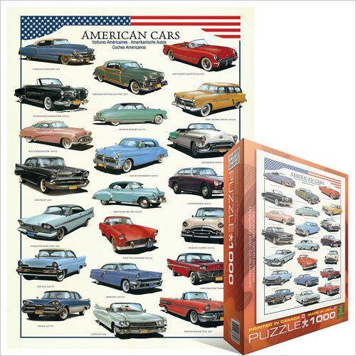 Puzzle EuroGraphics Americká auta 50. let 1000 - obrázek 1