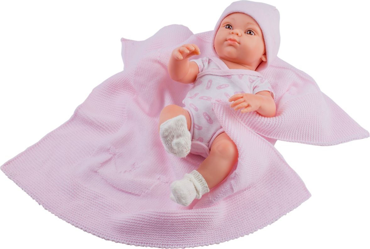 Realistické miminko - holčička - Mini pikolin růžové dečce - obrázek 1