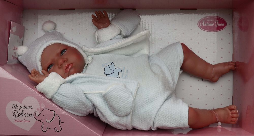 Reborn miminko -  Můj první reborn -modrá čepice -  od Antonio Juan - obrázek 1