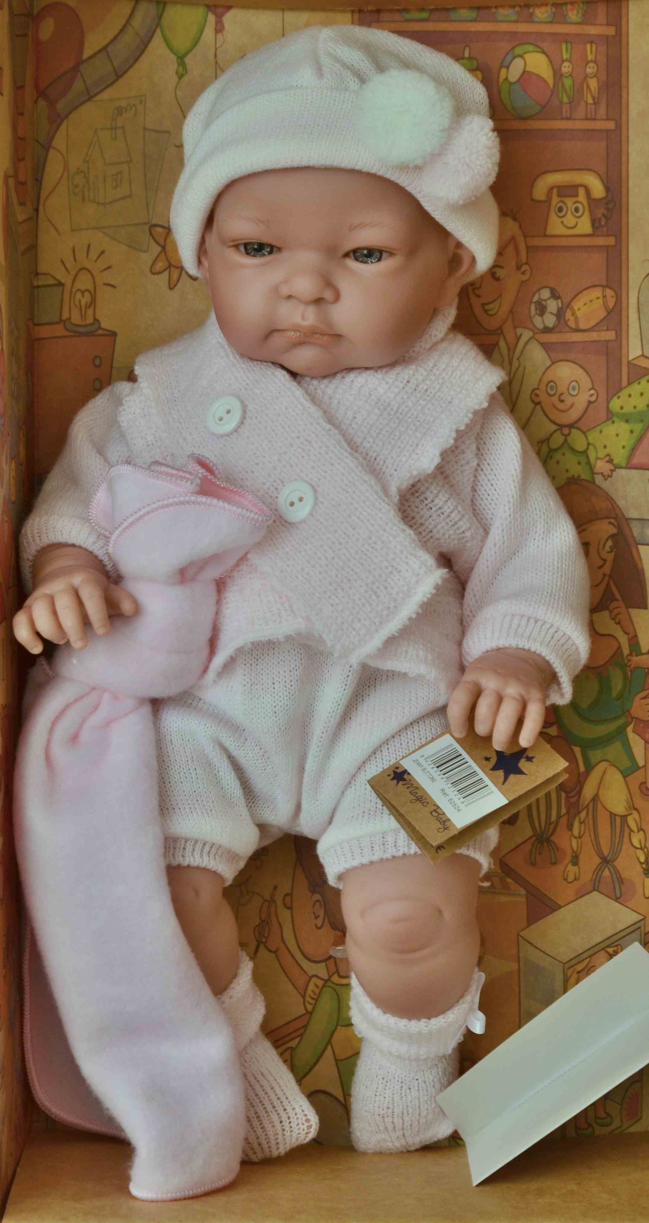 Realistické miminko - holčička - Jenny v kabátku na knoflíky od firmy Lamagik - obrázek 2
