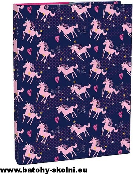 Školní box na sešity s klopou Stil A4 Koníčci Pink Unicorn - obrázek 1