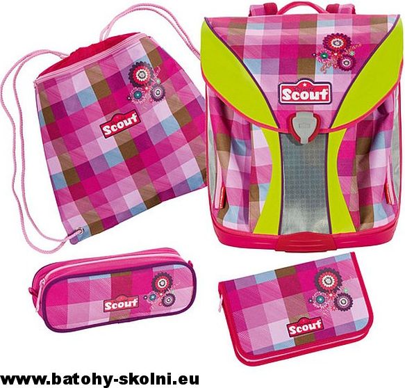 Školní batoh Scout Nano 4 dílný set Květiny - Doprava Zdarma - obrázek 1