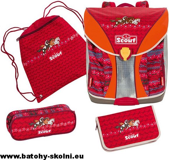 Školní batoh Scout Nano 4 dílný set Tři koníci - Doprava Zdarma - obrázek 1