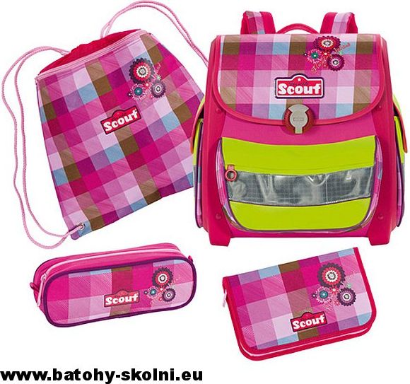 Školní aktovka Scout Buddy 4 dílný set Květiny - Doprava Zdarma - obrázek 1