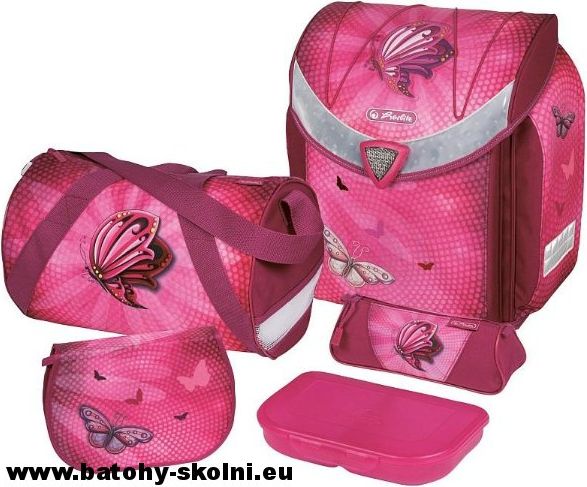 Školní aktovka Herlitz 4 dílný set Flexi plus Motýl - Doprava zdarma - obrázek 1