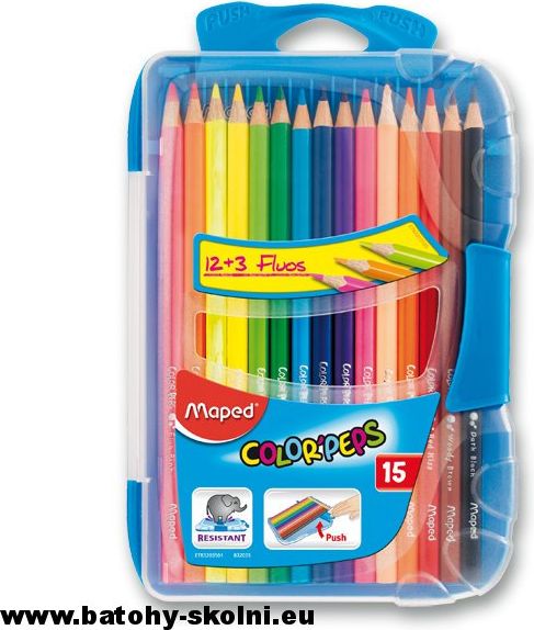 Školní pastelky Maped Color Peps Smart Box modrý 15 barev - obrázek 1