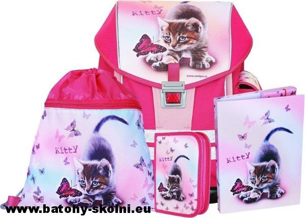 Školní aktovka Emipo 4 dílný set Ergo One > varianta Kitty - obrázek 1