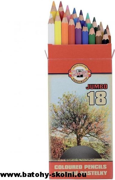 Silné školní pastelky Koh-i-noor Jumbo OK 10 3373-18 barev - obrázek 1
