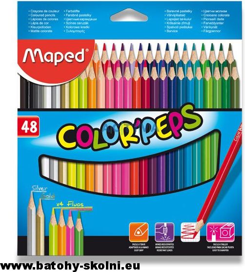 Školní trojhranné pastelky Maped Color Peps 48 ks barev - obrázek 1
