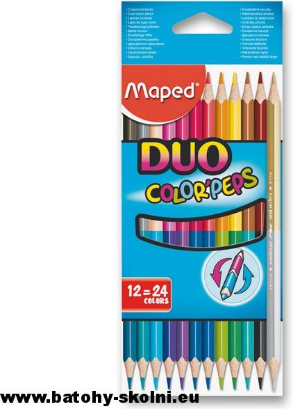 Školní trojhranné pastelky Maped Color Peps Duo 12ks - 24barev - obrázek 1