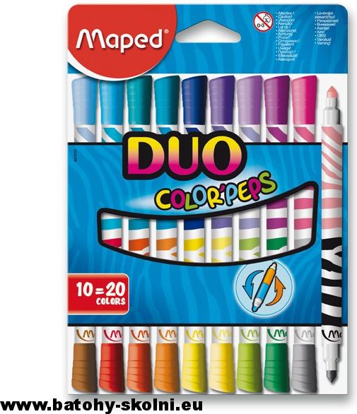 Dětské fixy Maped Color´Peps Duo 10 oboustranných fixů - obrázek 1