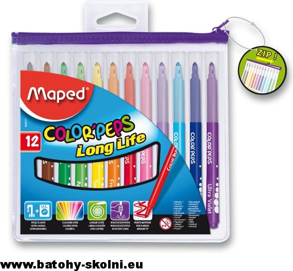 Dětské fixy Maped Color Peps 12 barev zip - obrázek 1