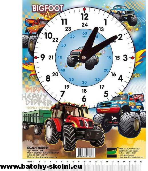 Školní hodiny Emipo A4 > varianta Bigfoot Traktor - obrázek 1