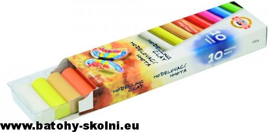 Školní plastelína - modelína Koh-i-noor 131710-10 barev 200g v krabičce motýl - obrázek 1