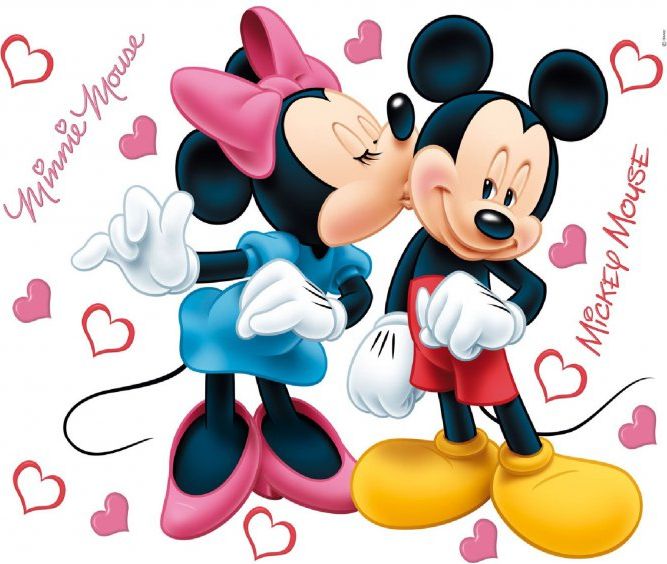 AG Design Maxi nálepka na zeď Mickey a Minnie love 65x85 cm - obrázek 1