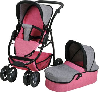 Knorr Kočárek pro panenky COCO 20 Jeans pink 55x43x81 cm - obrázek 1