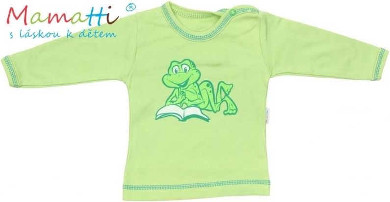 Tričko/košilka dlouhý rukáv Mamatti - FROG - zelené - 80 (9-12m) / 80 - obrázek 1